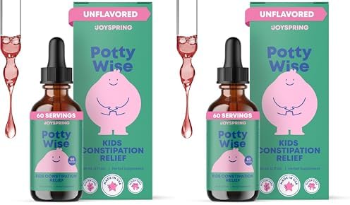 JoySpring Potty Wise Drops – Natural Constipation Relief for Kids & Toddlers – Elderberry, Licorice Root Extract, Fennel Seed & Senna – Sugar-Free Vegan Liquid Blend Supplement (1 fl oz) 30 Servings